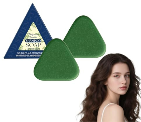 Nature Triangle Shampoo Bar für die Haarpflege – Feste Shampoo-Riegel und Spülung für Damen & Herren, Grüne Seife mit pflanzlichen Inhaltsstoffen, Beruhigender & Glättender Haarriegel (2 Schachteln)