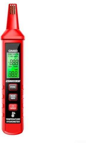 Oniissy Industrielles Infrarot-Thermometer und digitales Hygrometer mit Nassbirne und Taupunktmessung, hochempfindlicher Sensor, schnell und Luftfeuchtigkeit