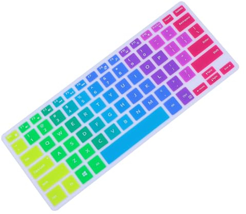 LOLIPPYY Silikon Tastaturschutz Kompatibel mit Dell 133 Zoll 7000 7370 Notebook Rainbow Farbverlauf Staubschutz Tastaturabdeckung Leichtes Geräuschdämpfendes Wasserfestes Keyboard Cover