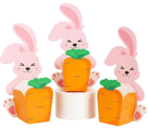 HUKUMA 20 Stück Osterkorb zum Befüllen,Osterkörbchen im Osterhasen-Design,Kleine Osternest mit Osterhase & Karotte Motiv, Ideale Kleine Ostergeschenke,Osternester für Ostereier zum Basteln