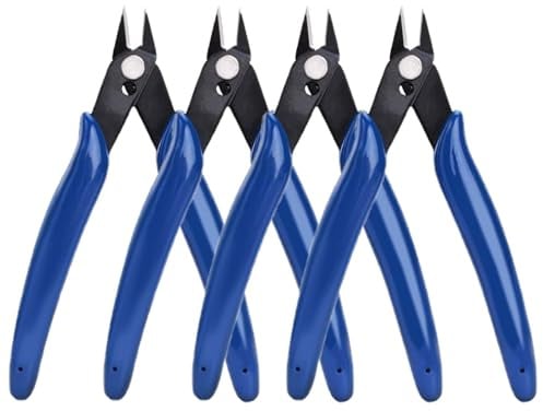 Mini Seitenschneider, 4-teiliges Set für präzises Schneiden von Drähten, ideal für Elektronik, Schmuckherstellung und Modellbau, 12 x 7 cm