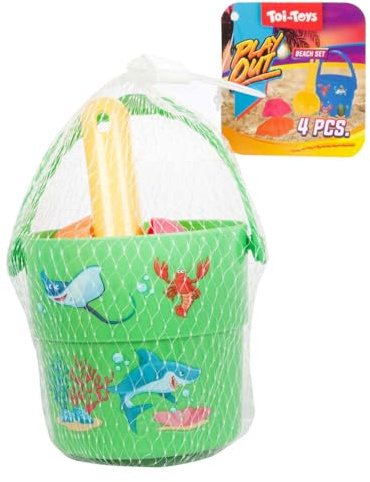 Toi-Toys Strandspielzeug Mini Set Eimer Löffel Sandformen 4 Stück