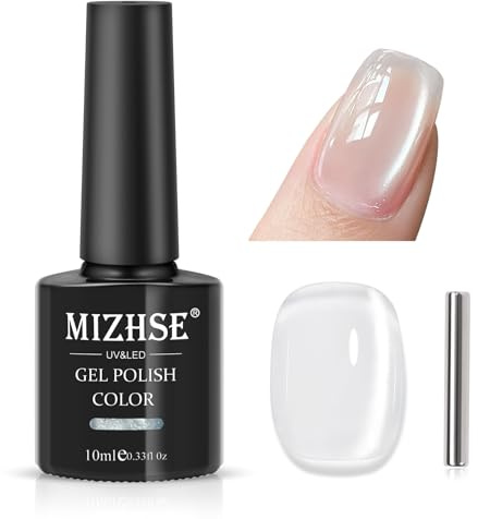 MIZHSE Cat Eye Gel Nail Polish Clear Magnetic Catseye Magnet Sheer Nails | Cats Eye Nail Polish, UV Gel Nails, Long Lasting, Home & Salon Cateye Manicure