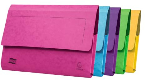 Exacompta Europa Document Wallets, 265 gsm, Foolscap - Assorted Colours, Pack of 25