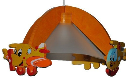 alles-meine.de GmbH Deckenlampe Hängelampe Kinder Kinderzimmer Holz Kinderlampe Leuchte Flugzeug