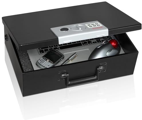 Honeywell 6110 Feuerhemmender Minisafe Dokumentenkassette, 14 L mit Digitalschloss Doppelstahlwand-Konstruktion