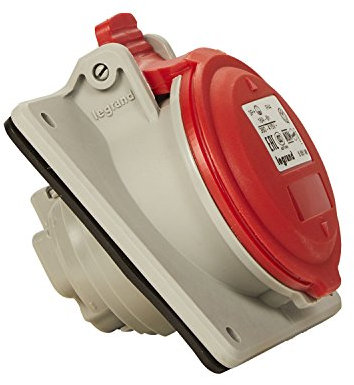 Legrand 555188 Prise à entraxes unifiés fixe P17 IP44 16A, 380V~ à 415V~, 3P+T