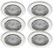 Trango 6er Set Einbaustrahler in Chrom Rund 6729-068M3-12V incl. 6x 3W LED Modul 12Volt AC/DC nur 3cm Einbautiefe zum Ersetzen 12Volt MR16 & G4 Halogen Leuchtmittel