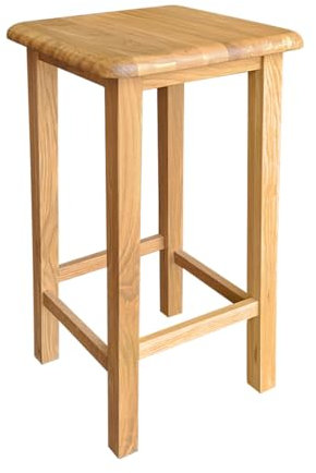 Hallowood Waverly Bar Hocker für die Küche in hellem Eichen-Finish | Massivholz Esszimmerstuhl (WAV-ST650)