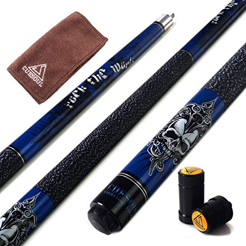 CUESOUL Rockin Series 57 21 Unzen Maple-Pool Queue Set mit Gewindeschoner/Wellenschutz und Cue-Tuch (G405)
