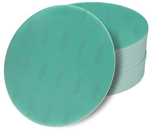 20 Stück 180 mm Exzenter Schleifscheiben P320 Körnung, ohne Lochung, green Film, Haft Klett Schleifpapier