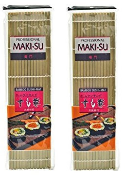 Pamai Pai® Doppelpack: 2X Sushimatte Rollmatte Bambusmatte Sushi Sushimaker 24cm Sushi Matte breite Stäbe