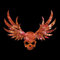 Inlaystickers Sticker für Gitarren & Bass - Winged Skull - Abalone Rot, B-137WS-RD