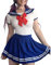 LittleForBig Damen Cosplay magische Baby-Body Rock-Set - Adult Baby Onesie windel Liebhaber (ABDL) schrittspielanzug Baby-Body Pyjamas snap klein sailorblue