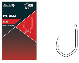 Nash Pinpoint Claw Angelhaken, Mikro-Widerhaken, 10 Stück, Größe 5