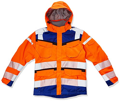 KÜBLER REFLECTIQ Wetterjacke Sympatex® PSA 2 – Jacke mit reflektierenden Elementen und Z‑Liner-Konstruktion warnorange/kbl.blau Gr. XXL