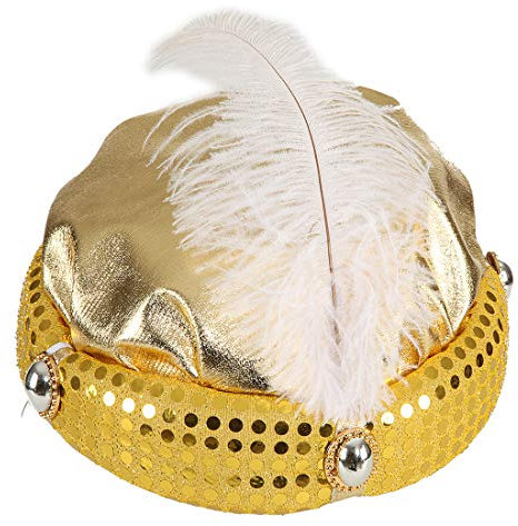 Amakando Orientalische Kopfbedeckung für Herren/Gold in Größe KW 59 / Arabisches Kostüm-Accessoire Sultan/Perfekt geeignet zu Fasnet & Karneval