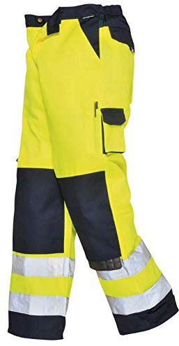 Atomic Workwear Texas Two Tone Hi Vis Trouser (40W, Yellow/Navy)