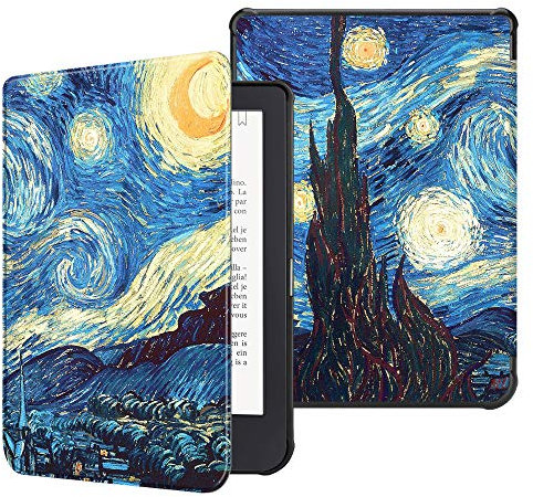 Fintie Hülle kompatibel mit Tolino Shine 3 eReader (2018) / Kobo Clara HD (2018) eReader - Ultradünne Schutzhülle mit Ruhemodus und Magnetverschluss, Sternennacht