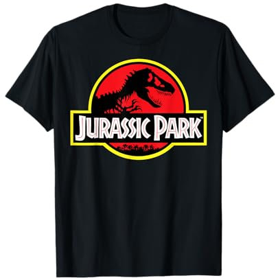 Jurassic Park Classic Red And Yellow T-Rex Logo T-Shirt