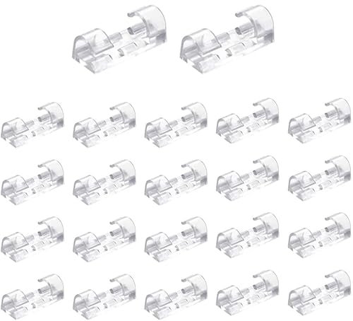 SACONELL 40 Pack Cable Clips Strong 3M Adhesive Cable Management TV PC Wire Holder, Sticky Mount-Round Plastic Cord Clamps for Car, Home and Office(Transparent)