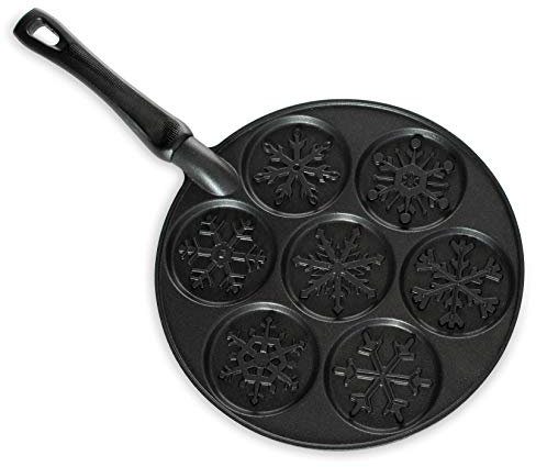 Nordic Ware 01943 Disney Frozen II Snowflake Pancake Pan, Aluminium, Black