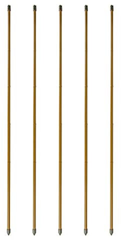 Windhager Stahl-Pflanzstab Bambusoptik-SET, Stahl-Rankstab, Pflanzenstütze, Rankhilfe, Pflanzstäbe, Tomatenstäbe, Braun, 5 Stück, 120 cm