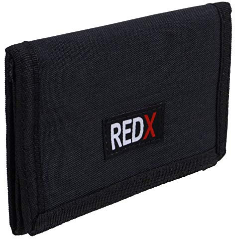 RED X Hommes Garçons Trois Plis Sports Carte Porte-Monnaie Toile - Noir, Please See Dimensions