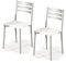 ASTIMESA Dos Sillas de Cocina Aluminio Asiento Blanco con Respaldo Franjas