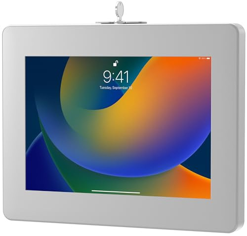 Verriegelbare iPad-Wandhalterung - CTA Anti-Diebstahl-Tablet-Wandhalterung für iPad Air 11 Zoll M2 (2024) - iPad Pro 11 Zoll M4 (2024) - iPad 10. Generation 11 Zoll - Galaxy Tab - Lenovo Tab 4 & mehr