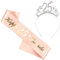 Huture 25. Geburtstags Kristall Tiara Krone mit Geburtstags Schärpe Krone Rose Gold Happy 25 Birthday Satin Schulterriemen Strass Prinzessin Kronen Haar Zusätze für Mädchen Party Deko Zubehör