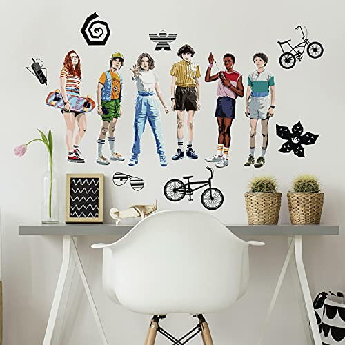 RoomMates RMK4675SCS Stranger Things Peel and Stick Wall Decals, White. Black, Blue