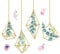 younikat Fenster-Aufkleber Set Eukalyptus und Blumen I 2 DIN A4 Bögen mit 12 Stickern I Bunt I Pflanzen Gold-Ornamente I Doppelseitig und selbstklebend I Wiederverwendbar I Vogelschutz I dv963