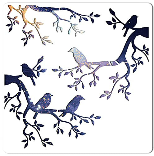 GORGECRAFT Baum Schablone Vorlage Vogel Große Wiederverwendbare Zeichen Wohnkultur Für Malerei Auf Holz Wand Scrapbook Karte Boden Zeichnung, 11.8x11.8 Zoll