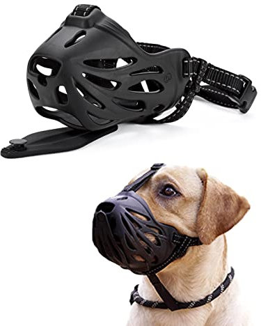 JIPIMON Maulkorb für Hunde, verhindert Beißen, Bellen, Kauen, atmungsaktiv, trinkbar, verstellbarer Korb, Maulkorb für aggressive kleine, mittelgroße und große Hunde (7 – Rottweiler)