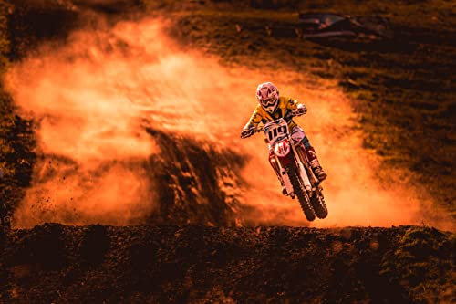 VLIES Fototapete-MOTOCROSS-(PF6148)-500x280 cm-Motorrad MC Zweirad Sport Vintage Retro Dekor XXL Wandbild Wandtattoo Poster Moderne Tapete