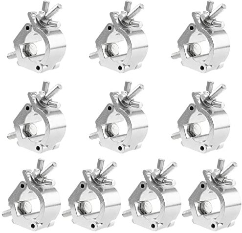 MANCHAP 10 Stück 3.5,3.5 cm Halsspannklemmen, Lichterklemme, Aluminiumlegierung, Bühnenlichter, Traversenhaken für DJ, Par Light, passend für 30-36 mm Außendurchmesser Rohre/Rohre, 75 kg Traglast