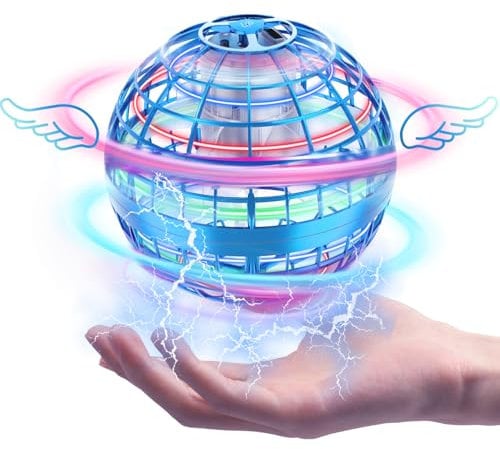 Zookao Flying Spinner, leuchtende Kugel, Mini-Drohne, Spielzeug, Jungen & Mädchen, 6 – 18 Jahre, Flying Bumerang Ball 2023, Spiele für den Außenbereich, mit USB-Ladekabel