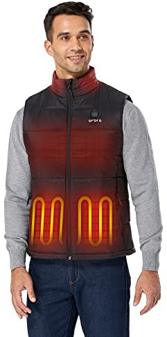 ORORO Men's Heated Gilet with Power Bank, Heated Vest Men Up to 10 Hours of Warmth (Charger Not Included) (Neutral Black,L)