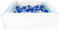 Velinda Bällebad Bällepool Bällebecken Spielbecken Kinderpool quadratisch 200 Bälle (Farbe des Pools/der Bälle: weiß, blau (Pastell)/perlweiß, transparent, blau, silberfarben)