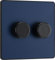 BG Electrical, interruttore dimmer intelligente a doppia parete, 2 vie, piastra frontale senza viti, Evolve, blu opaco, 200 W, PCDDB82B