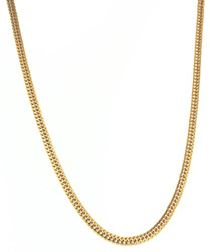 Original italienische Doppel-Panzerkette 18kt vergoldet 5mm Länge 80cm, Halskette Herren-Kette Goldkette Damen Geschenk Schmuck ab Fabrik Tendenze-Italy