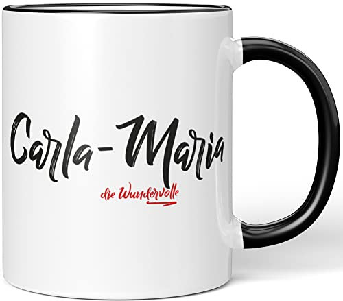JUNIWORDS Tasse, Carla-Maria, die Wundervolle, Schwarz (5218799)