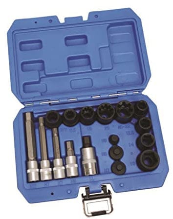 US PRO Tools 17pc Brake Caliper Sockets Socket Set 10pt, Hex, Pentagon 6230
