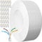 Cavo Ethernet 150 Metri, Bobina Cat 6 Cavo Lan 150mt Lungo per Esterno Resistente alle Intemperie Cavo di Rete FTP 23 AWG Schermato Gigabit Anti-jamming Cavo Internet Bianco