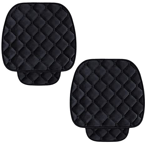 ALI2 2-teiliges Autositzkissen aus Samt, Sitzbezug für Auto, bequem, Universal-Sitzbezug, Autositzschutz vorne, Schwarz