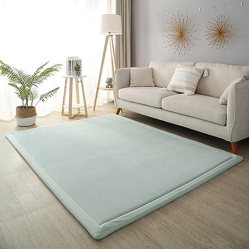 Dmkjdzsw - Krabbelmatte für Neugeborene, rutschfest, Teppich für Kinderzimmer, Korallenvelours, 2 cm dick, Kinderteppich, himmelblau, 100 x 180 cm