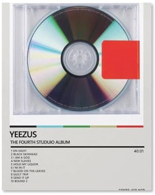 EKoKim Kanye West Poster Yeezus Poster, dekoratives Gemälde, Leinwand-Wandposter und Kunstdruck, modernes Familienschlafzimmer-Dekor-Poster, 20 x 25 cm