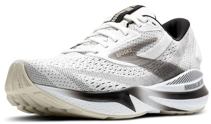 Brooks Men’s Adrenaline GTS 24 Supportive Running Shoe, White/Black/Pelican, 11.5 Wide