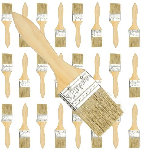 LDHHYH 30 Pièce Pinceaux Peinture 45 mm Pinceaux Peinture Bois 45 mm Pinceau Peinture Mur, Pinceau Plat avec Manche en Bois, Pinceauxs Peinture, Peinture pour Peinture à l'huile